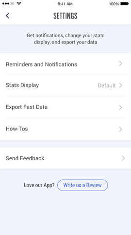 fasthabit settings screenshot