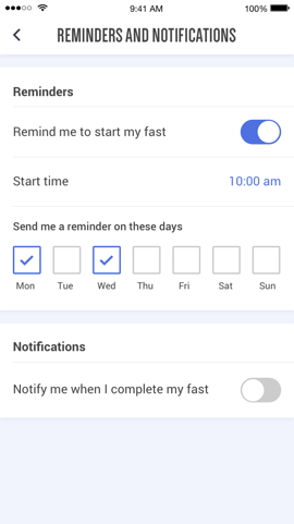 fasthabit reminders and notifications screenshot